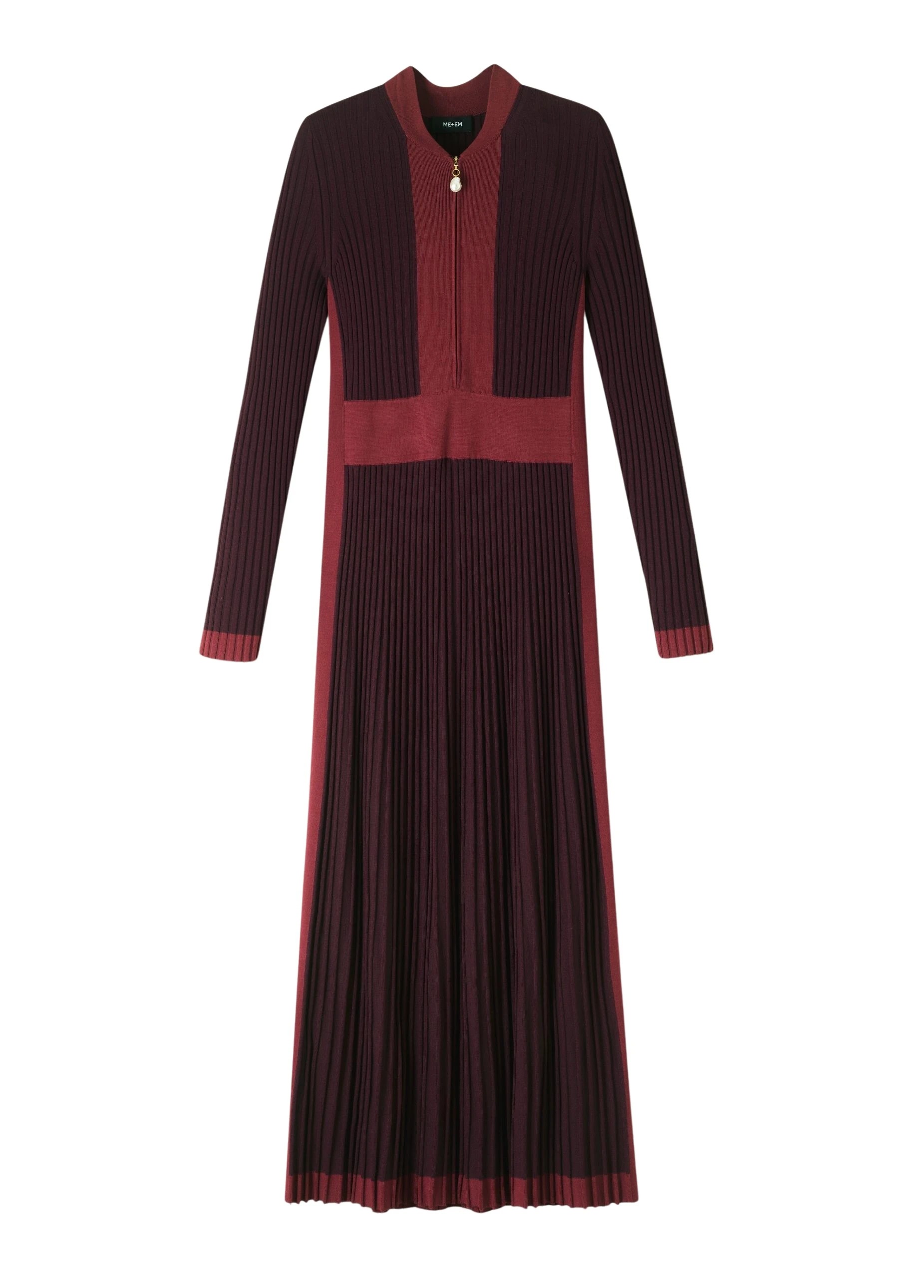 Me-and-Em-Contrast-Panel-Pearl-Zip-Maxi-Dress-scaled18778_nobg Contrast Panel Pearl Zip Maxi Dress - Image 1