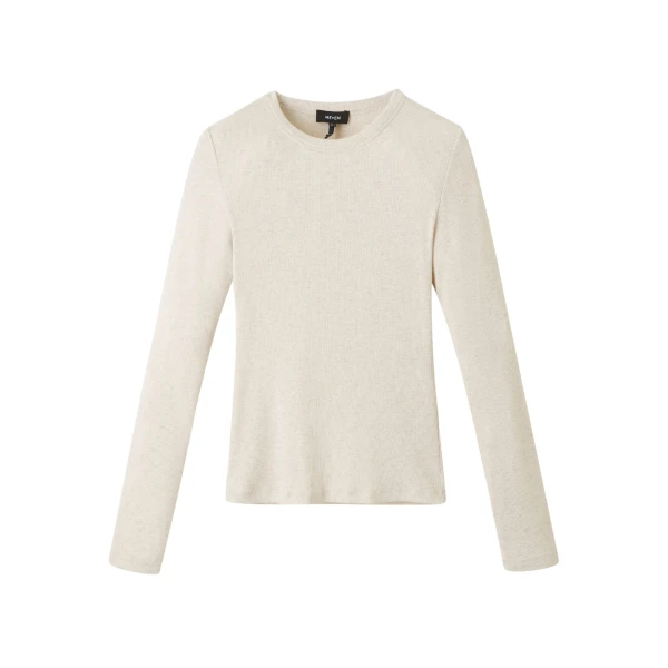 Cotton Rib Long Sleeve Top