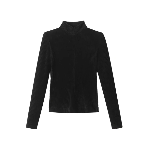 Fluid Cord Velour Slim Fit Top