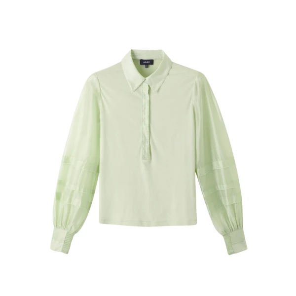 Fluid Scallop Detail Layering Shirt