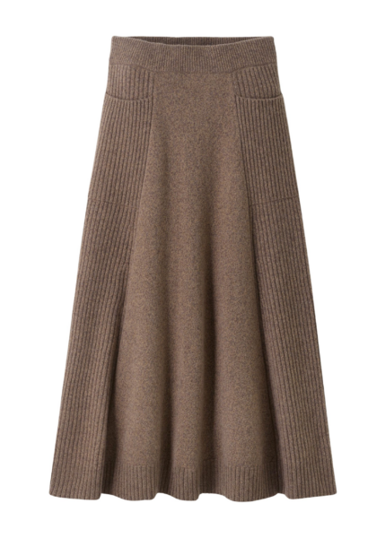 Merino Cashmere A-Line Skirt