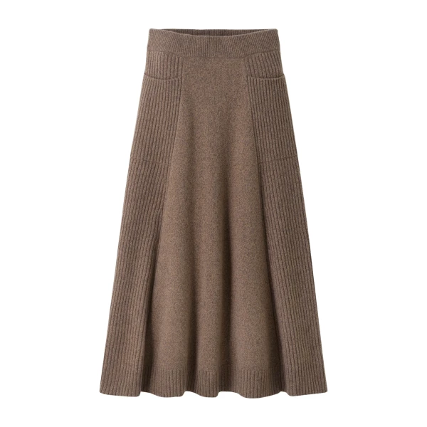 Merino Cashmere A-Line Skirt