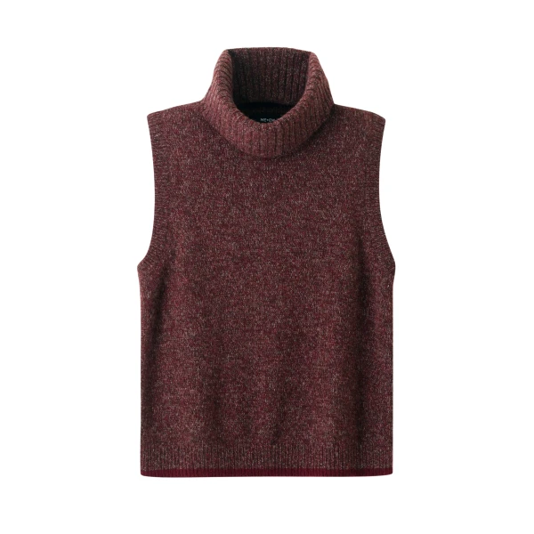 Merino Cashmere Silk Mouliné Sweater Vest + Snood