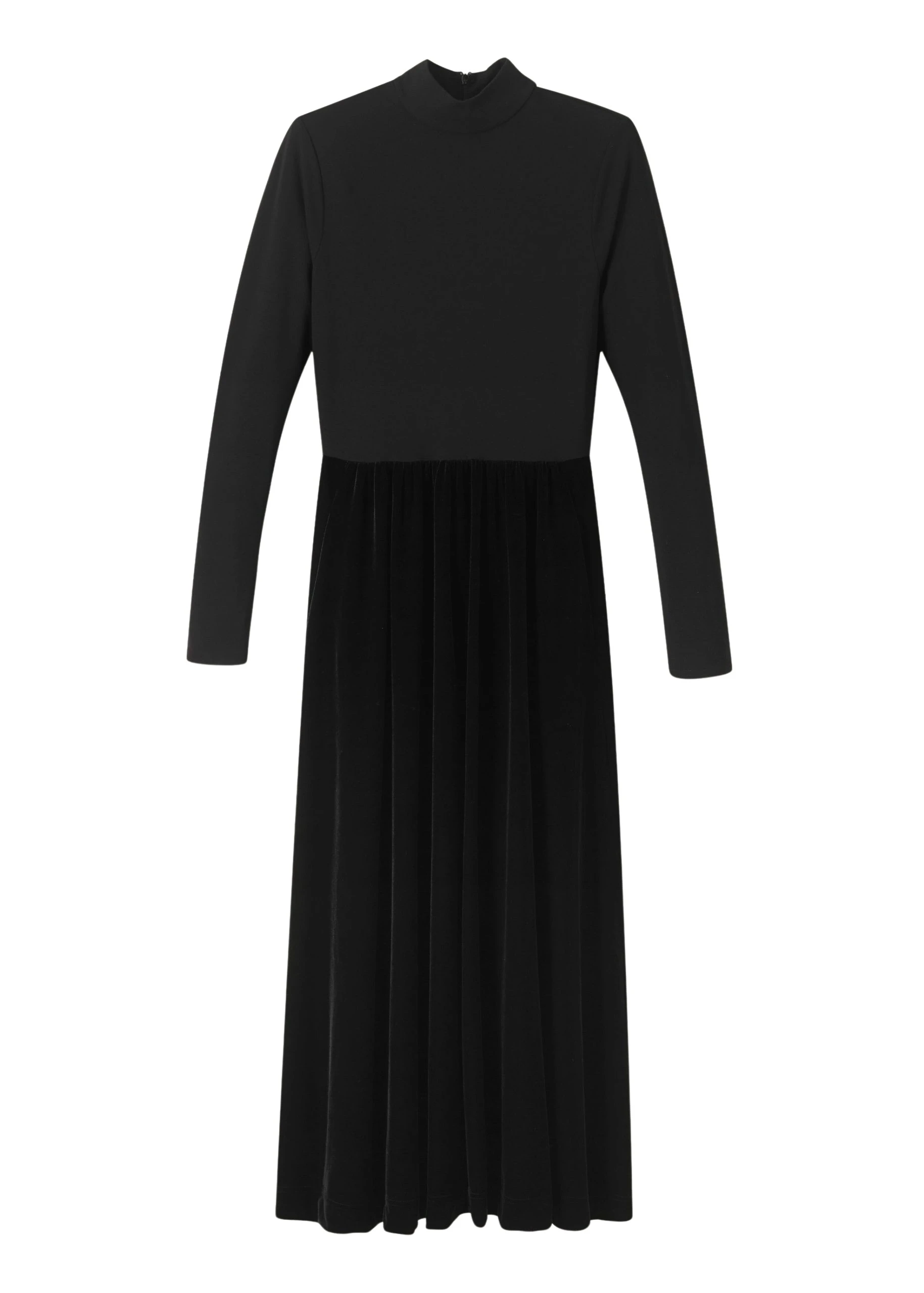 Me-and-Em-Mixed-Media-Long-Sleeve-Maxi-Dress-scaled17736_nobg Mixed Media Long Sleeve Maxi Dress - Image 1