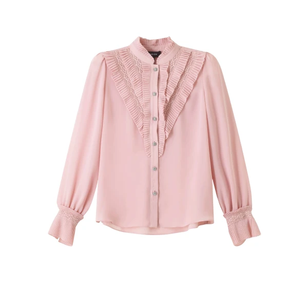 Pleat Blouse + Velvet Tie