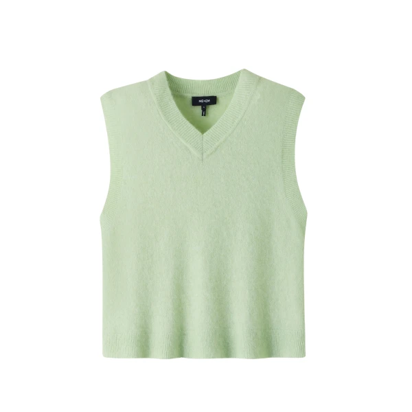 Responsible Alpaca High V-Neck Crop Sweater Vest