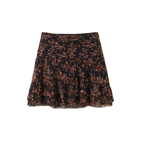 Shadow Berry Print Metallic Mini Skirt