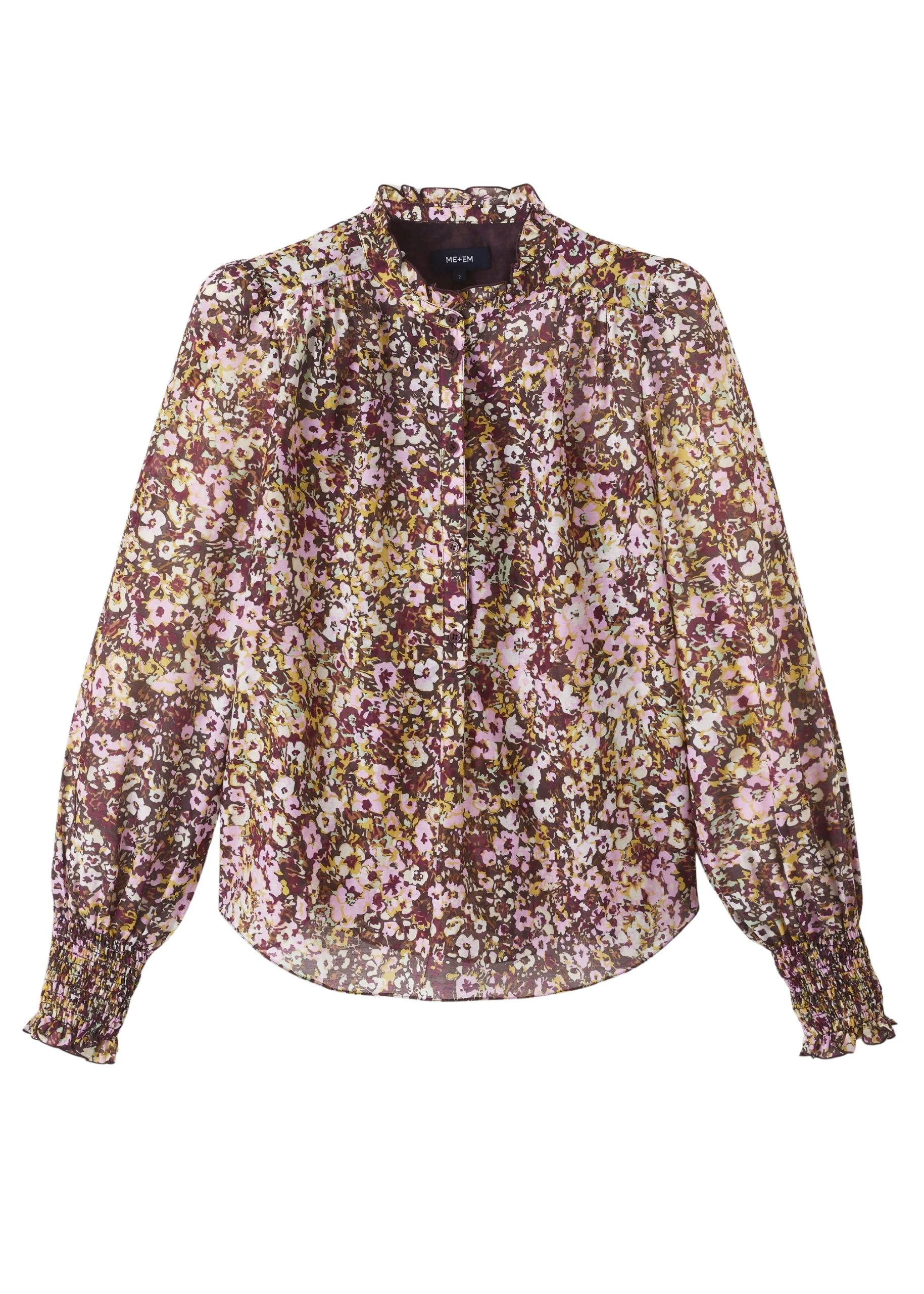 Me-and-Em-Silk-Cotton-Hand-Painted-Floral-Print-Blouse-scaled78645_nobg Silk Cotton Hand-Painted Floral Print Blouse - Image 1