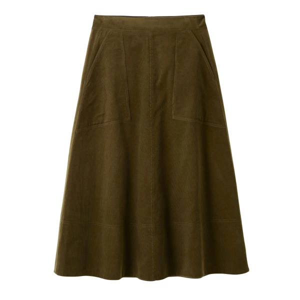 Soft Cord Midi Skirt