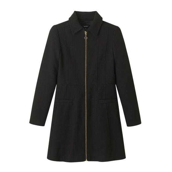 Textured Zip-Front Mini Dress