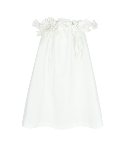 Bernadette Dress Tan 3D Bouquet