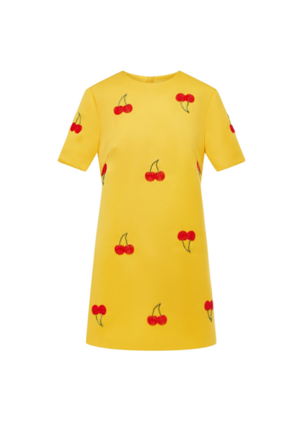 Alexa Embellished T-Shirt Mini Dress - Cherry Beading