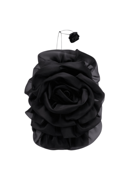 Bloom Rose Mini Dress - Ebony