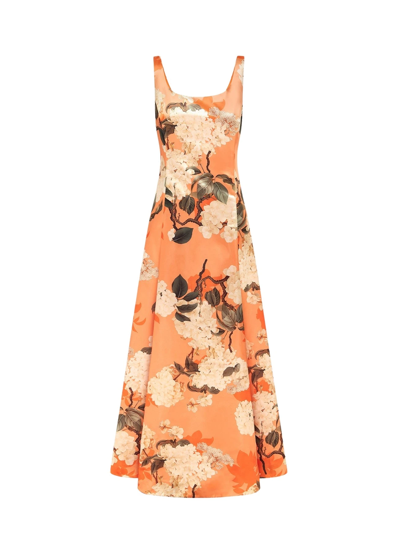 Leo-Lin-Charlotte-Maxi-Dress-Hydrangea-Print-in-Tangerine47812_nobg Charlotte Maxi Dress - Hydrangea Print in Tangerine - Image 1