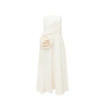 Ivanna Rose Bustier Midi Dress - Vanilla
