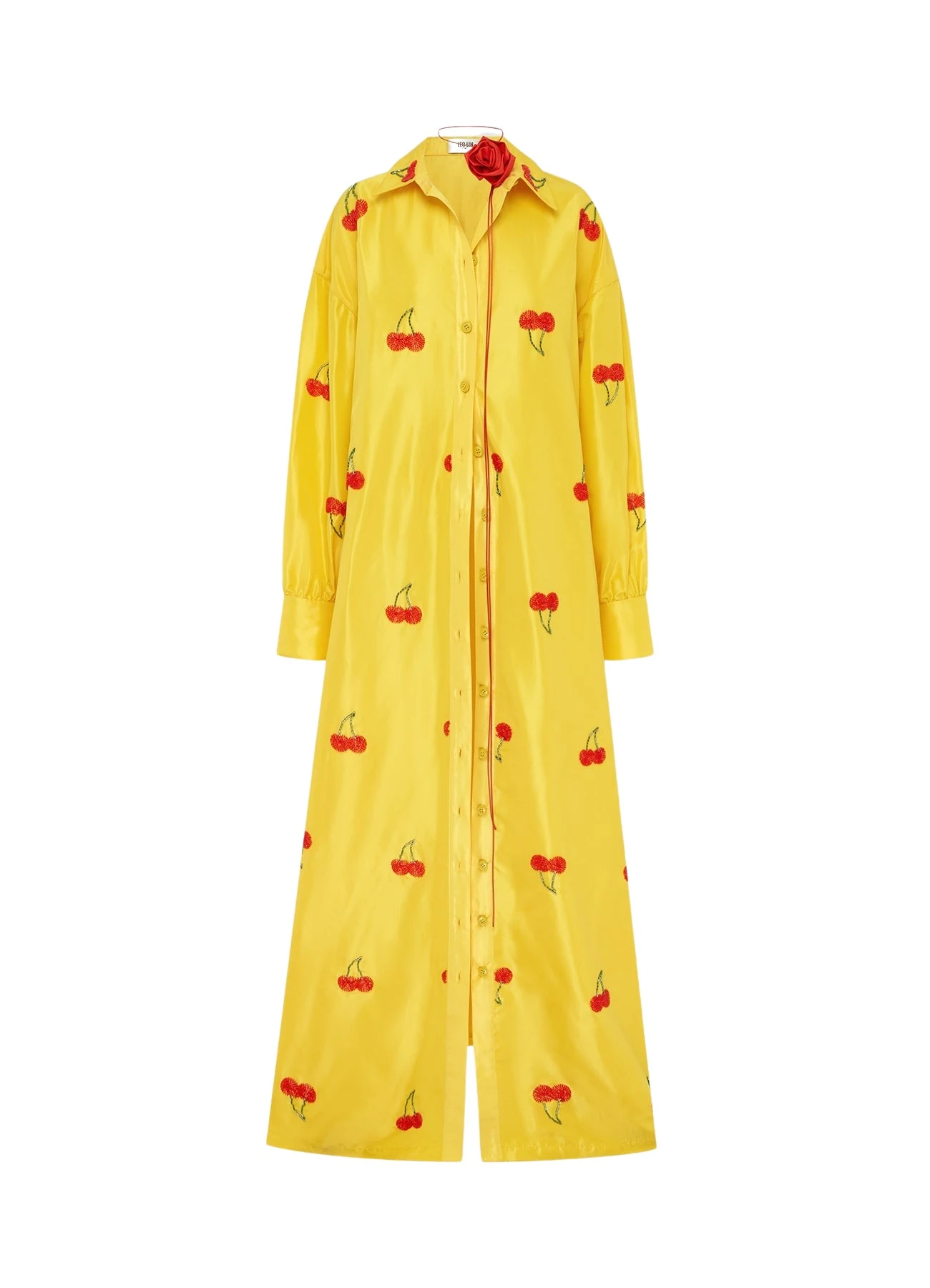 Leo-Lin-Madeline-Embellished-Coat-Dress-Cherry-Beading55736_nobg Madeline Embellished Coat Dress - Cherry Beading - Image 1