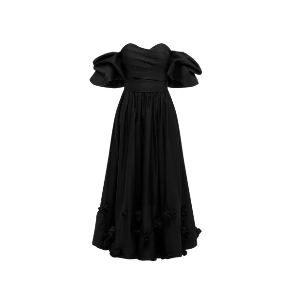Miranda Rose Midi Dress - Ebony