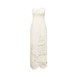 Rayna Appliqué Bustier Maxi Dress - Vanilla