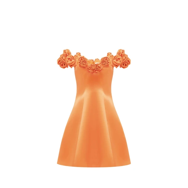 Stella Off-Shoulder Mini Dress - Tangerine