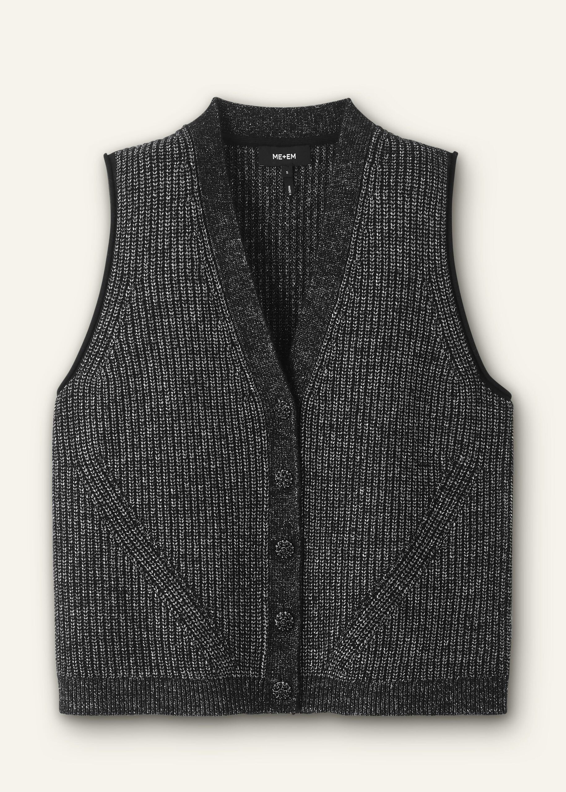 Me and Em Metallic Button Detail Sweater Vest Me and Em dress
