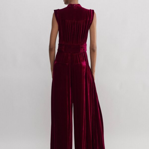 Silk-Blend Velvet Wide-Leg Jumpsuit - Image 5
