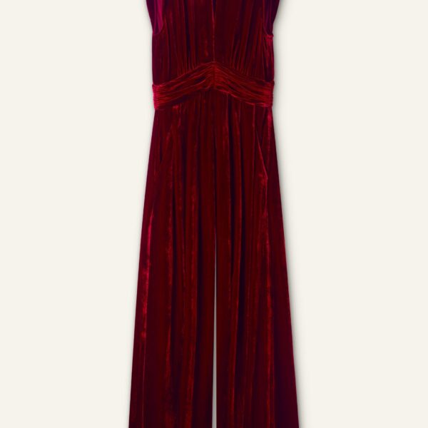 Silk-Blend Velvet Wide-Leg Jumpsuit - Image 6
