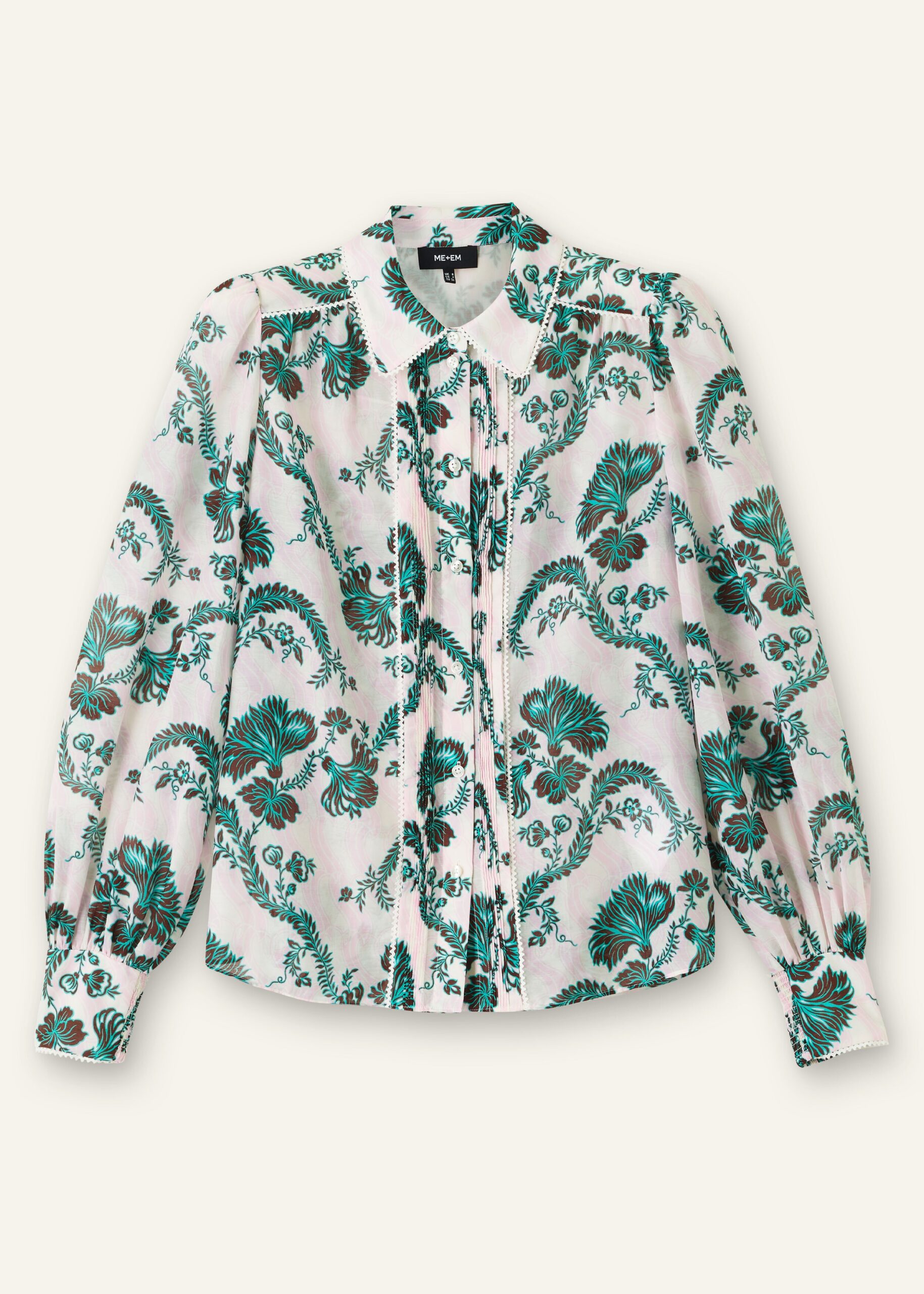 Me and Em Silk Cotton Midnight Floral Print Blouse Me and Em dress