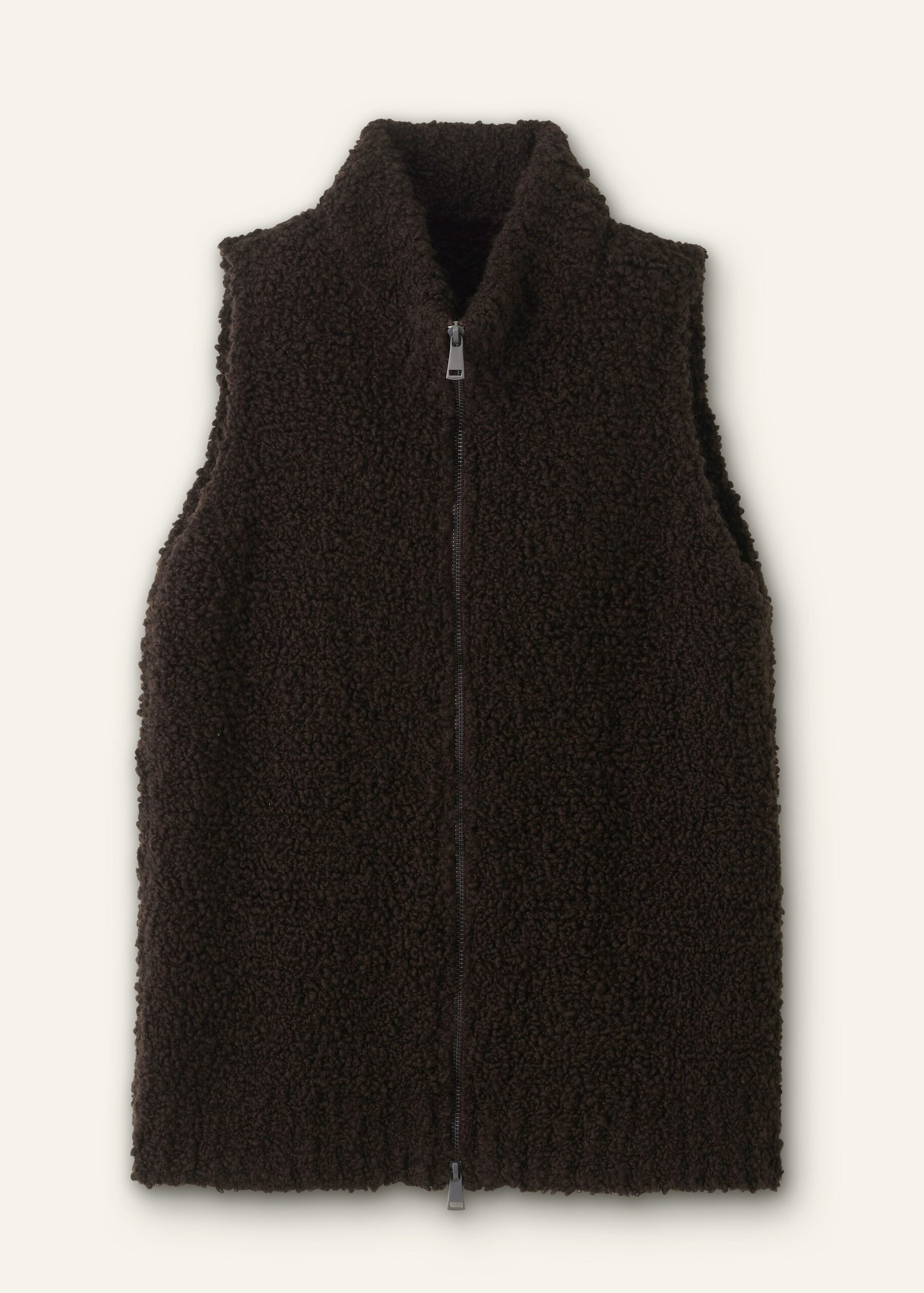 Me and Em Teddy Merino Bouclé Two-Way Zip Vest Me and Em dress