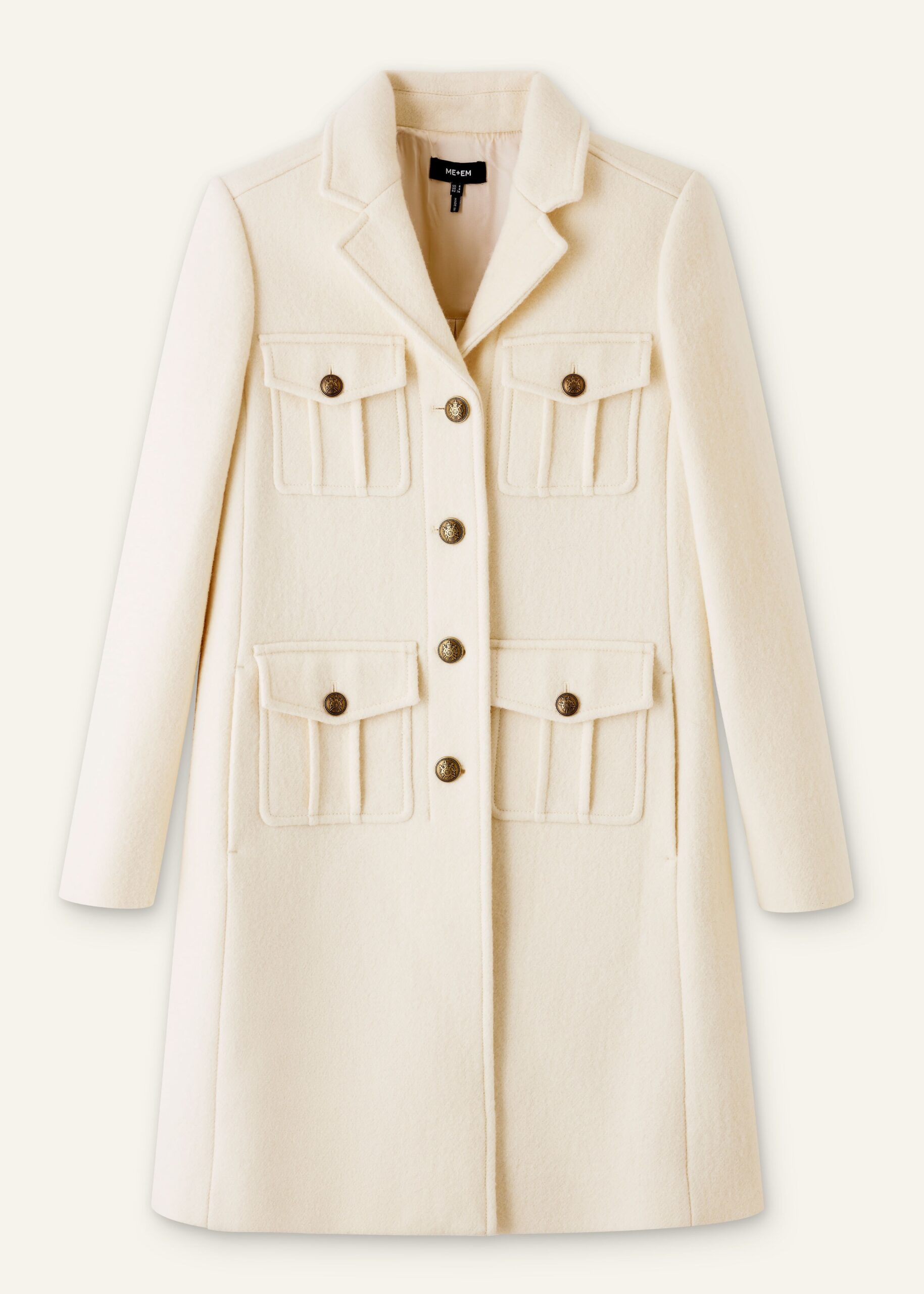 Me and Em Wool-Blend Military A-Line Coat Me and Em dress