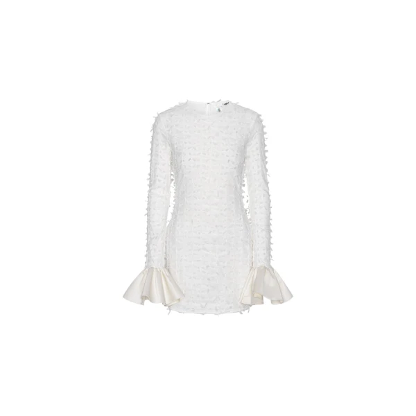 Bow Mini Ls Dress White