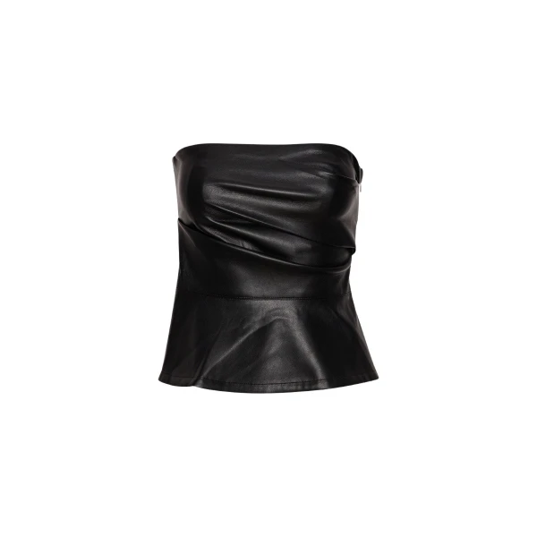 Draped Sleeveless Top Black
