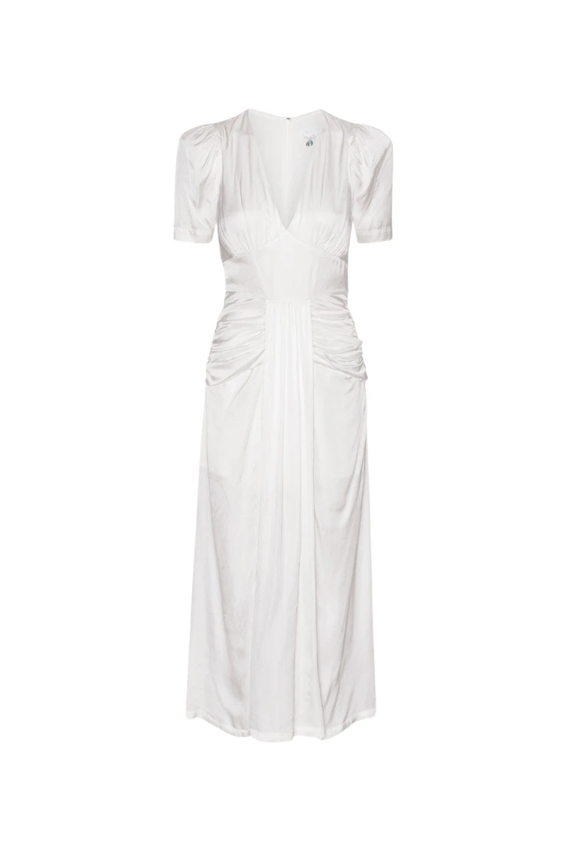 Rotate-Birger-Christensen-Satin-V-Neck-Midi-Dress-White76551_nobg Satin V-Neck Midi Dress White - Image 1