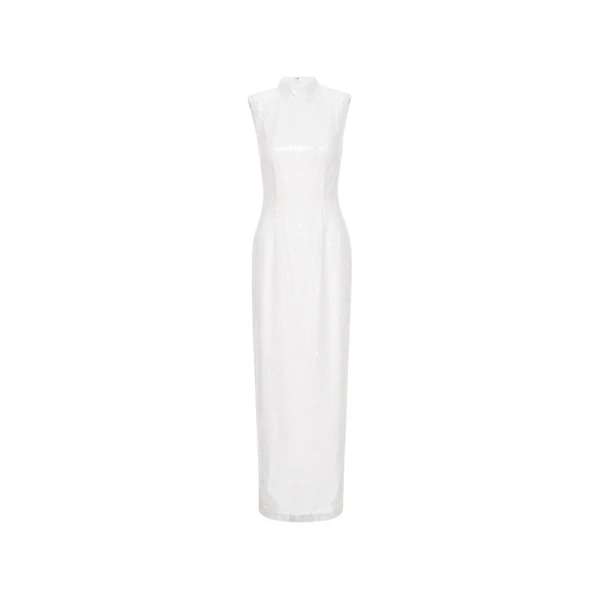Sequin Maxi Dress White