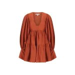 Celeste Long Sleeve Mini Dress - Rust