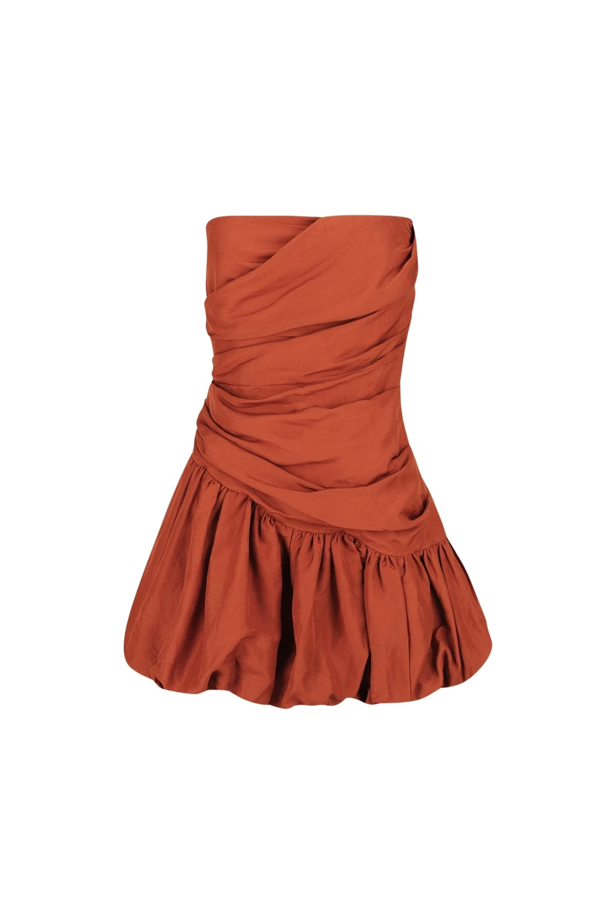 Shona-Joy-Celeste-Strapless-Bubble-Mini-Dress-Rust62739_nobg Celeste Strapless Bubble Mini Dress - Rust - Image 1