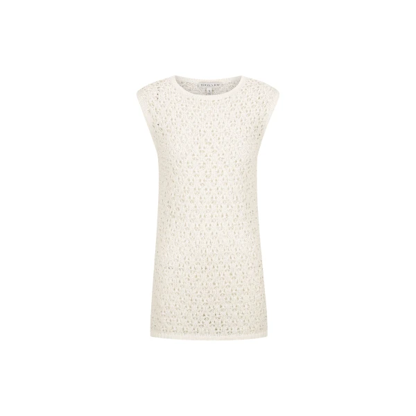 Emilio Round Neck Tank - Rice