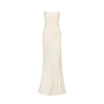 La Lune Cumulus Silk Strapless Draped Corset Maxi Dress - Ivory
