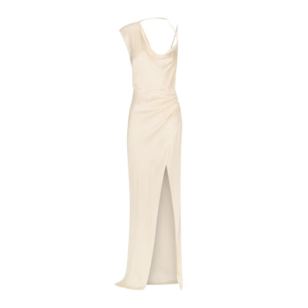 La Lune Draped Maxi Dress - Cream