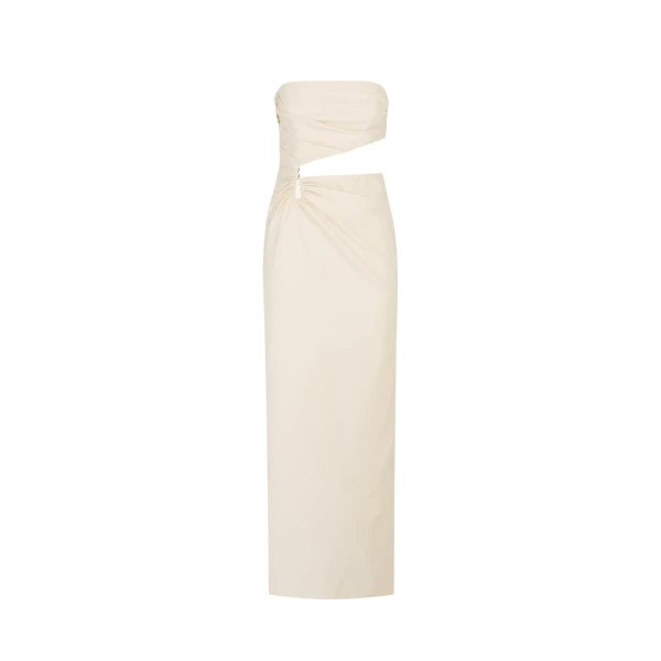 Lani Strapless Cut Out Maxi Dress - Rice