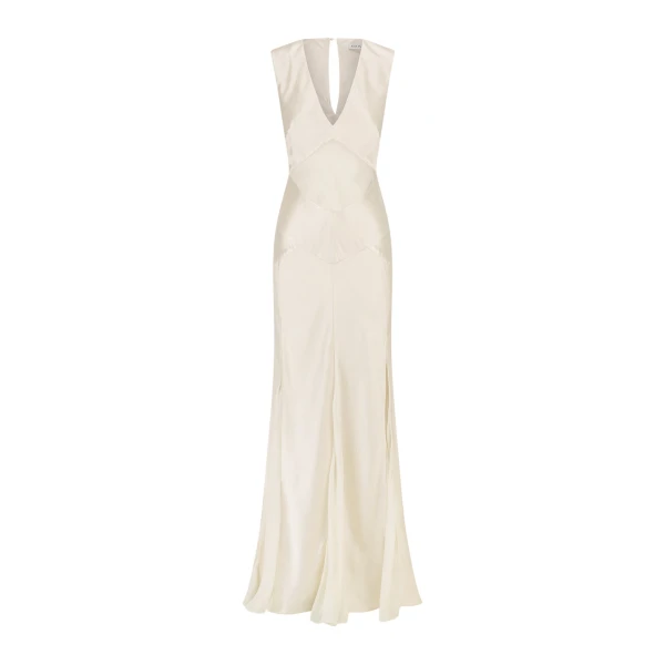 Moraya Godet Maxi Dress - Pearl