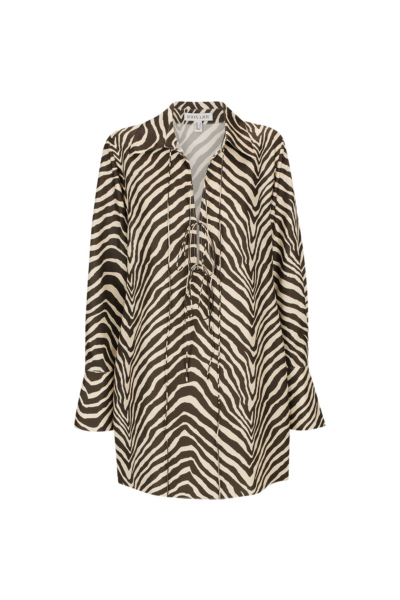 Sana Silk Shirt Tie Mini Dress