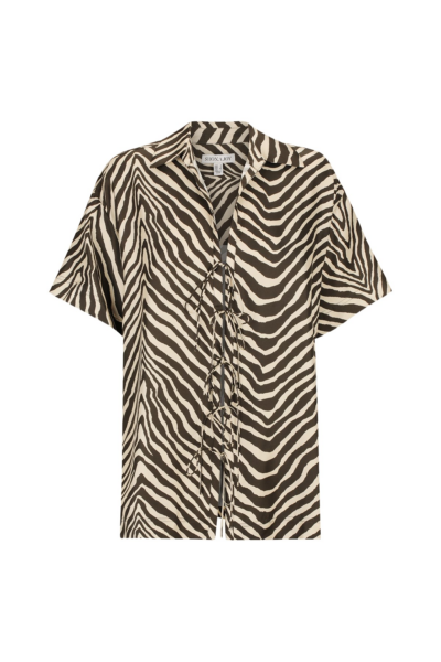 Sana Silk Short Sleeve Tie Shirt