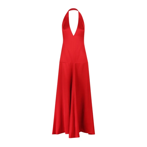 Savanna Halter Open Back Maxi Dress - Chilli
