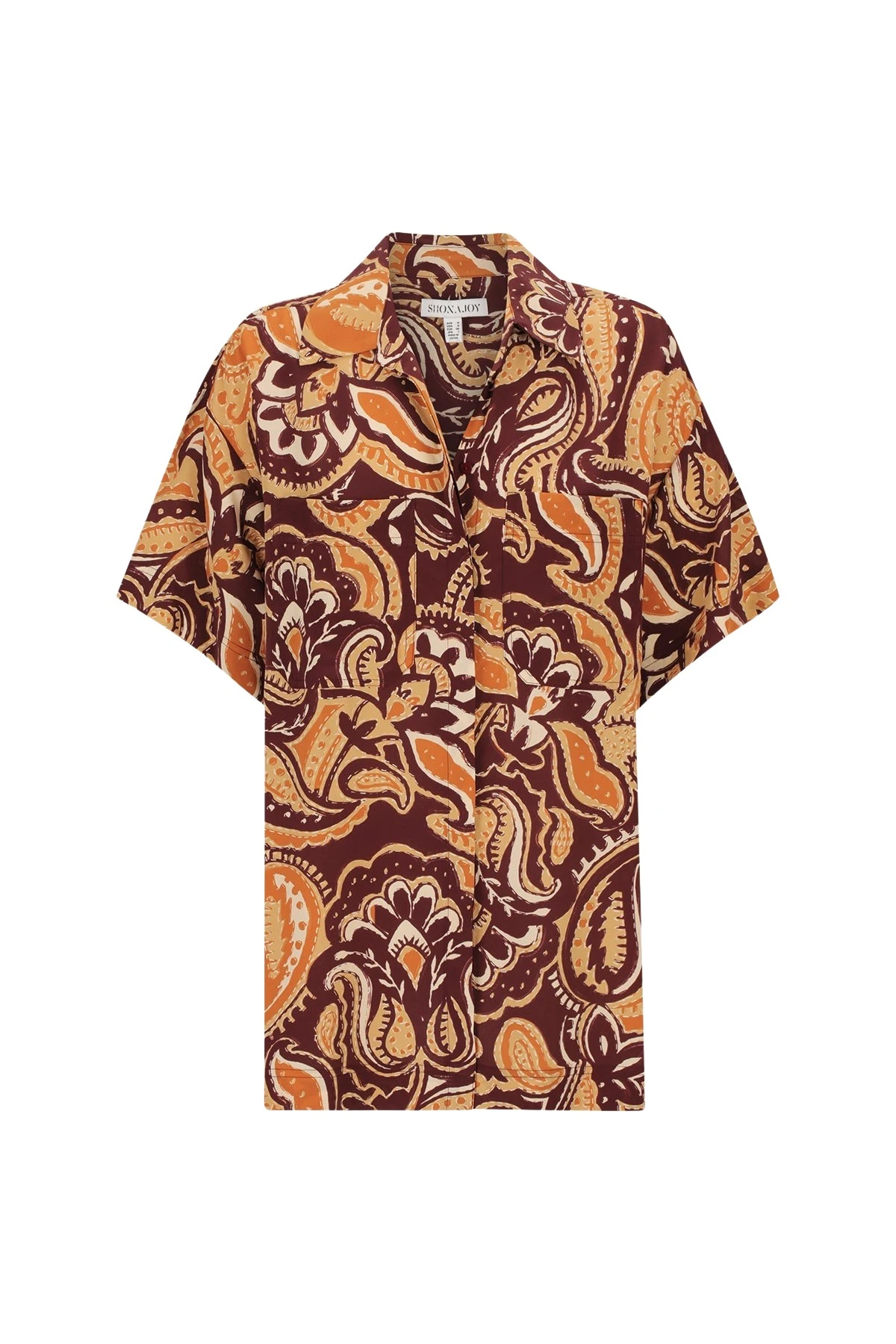 Shona-Joy-Zahra-Silk-Short-Sleeve-Shirt15728_nobg Zahra Silk Short Sleeve Shirt - Image 1
