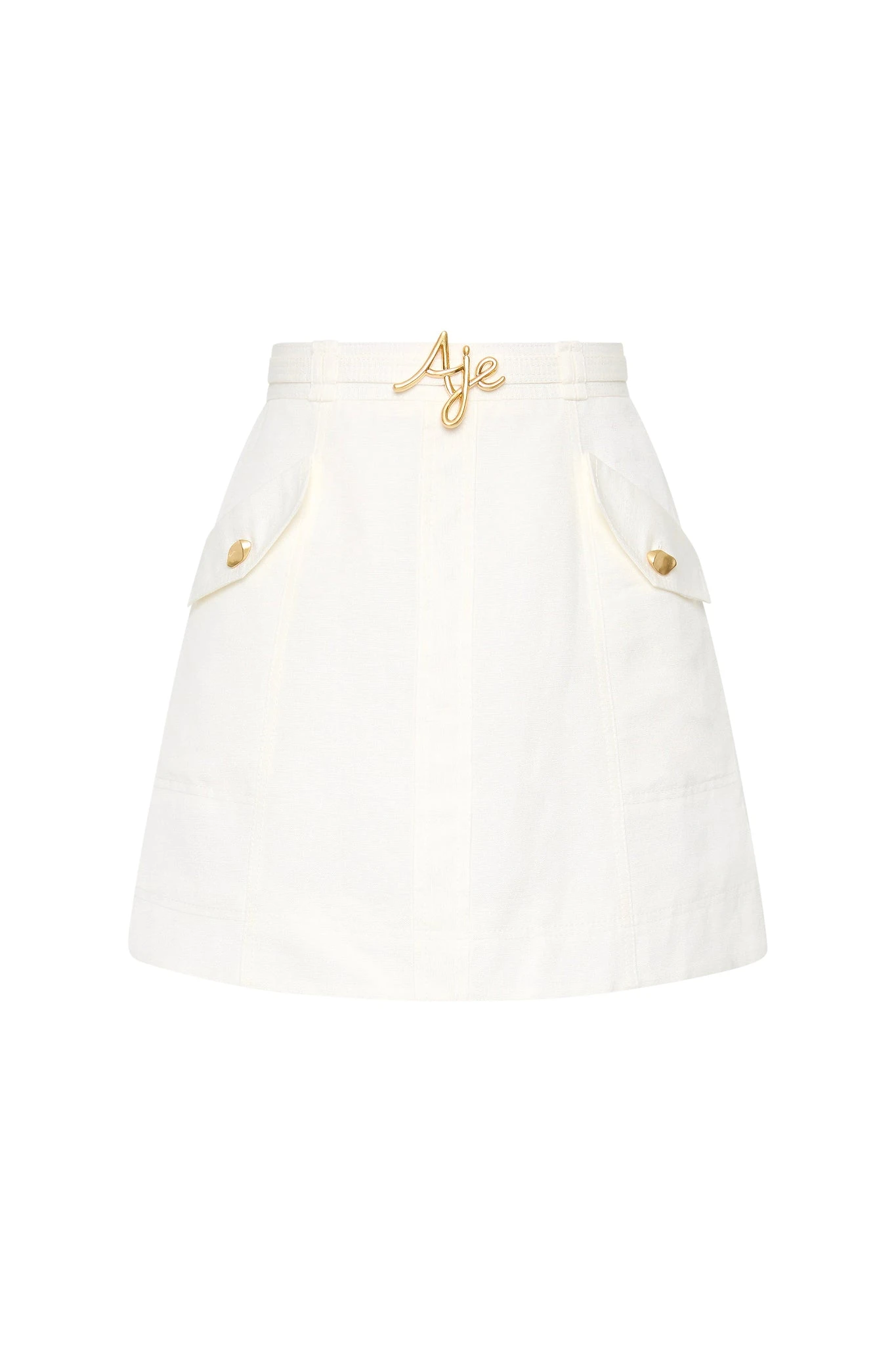 Aje-Christine-Belted-Mini-Skirt Aje Ivory Skirts