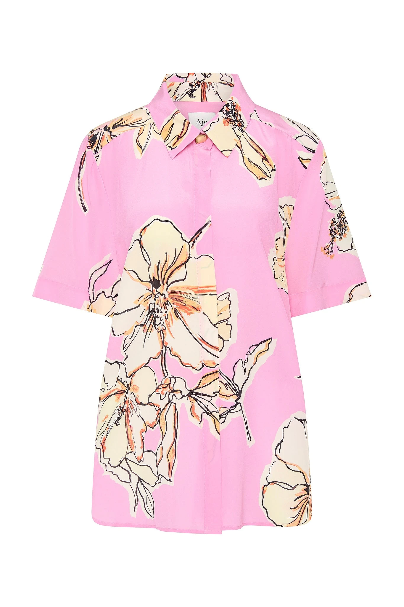 Aje-Mirella-Silk-Shirt Aje Pink Tops