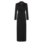 Black Bonded Satin Florence Coat