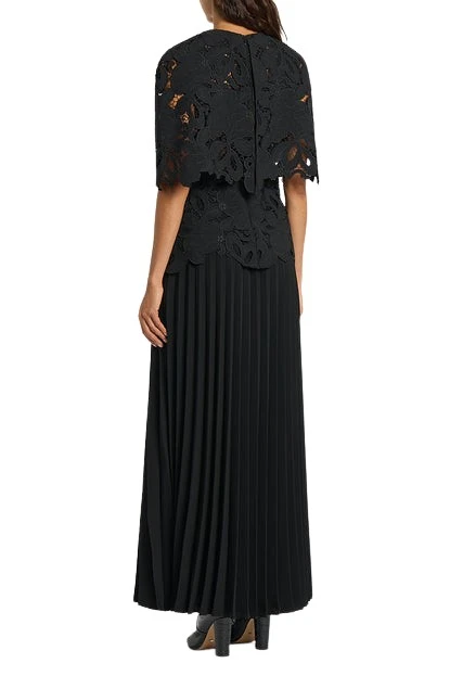 Carla-Zampatti-Black-Botanic-Lace-Cape-Peplum-Top27152_nobg Black Botanic Lace Cape Peplum Top - Image 1
