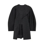 Black Brocade Curved Opera Coat