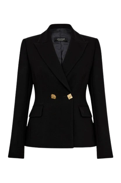 Carla-Zampatti-Black-Crepe-Florence-Jacket46054_nobg Black Crepe Florence Jacket - Image 1